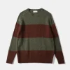 Hombre Edmmond Studios Stripes Sweater Plain Green