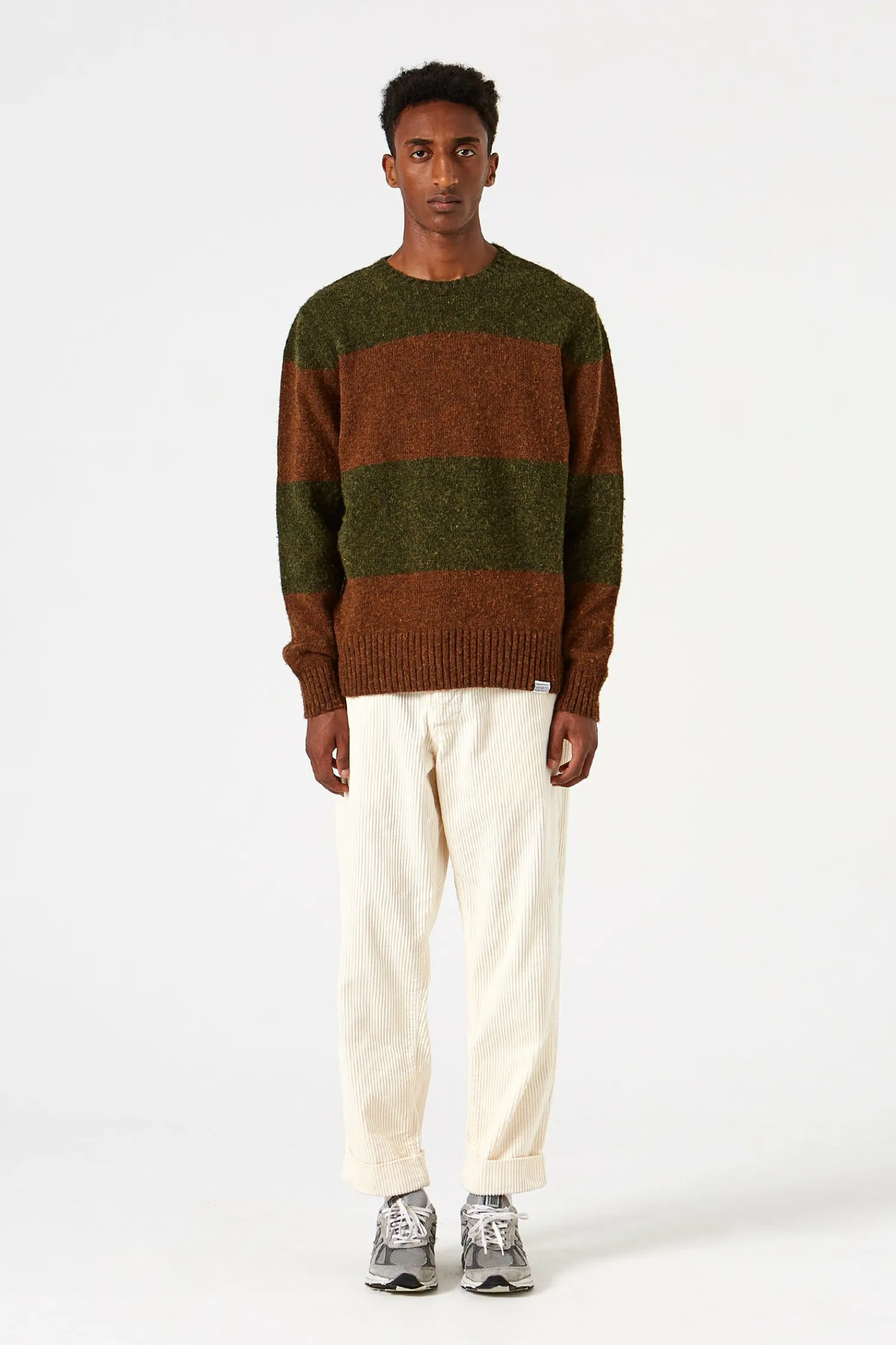 Hombre Edmmond Studios Stripes Sweater Plain Green