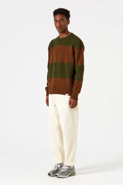 Hombre Edmmond Studios Stripes Sweater Plain Green