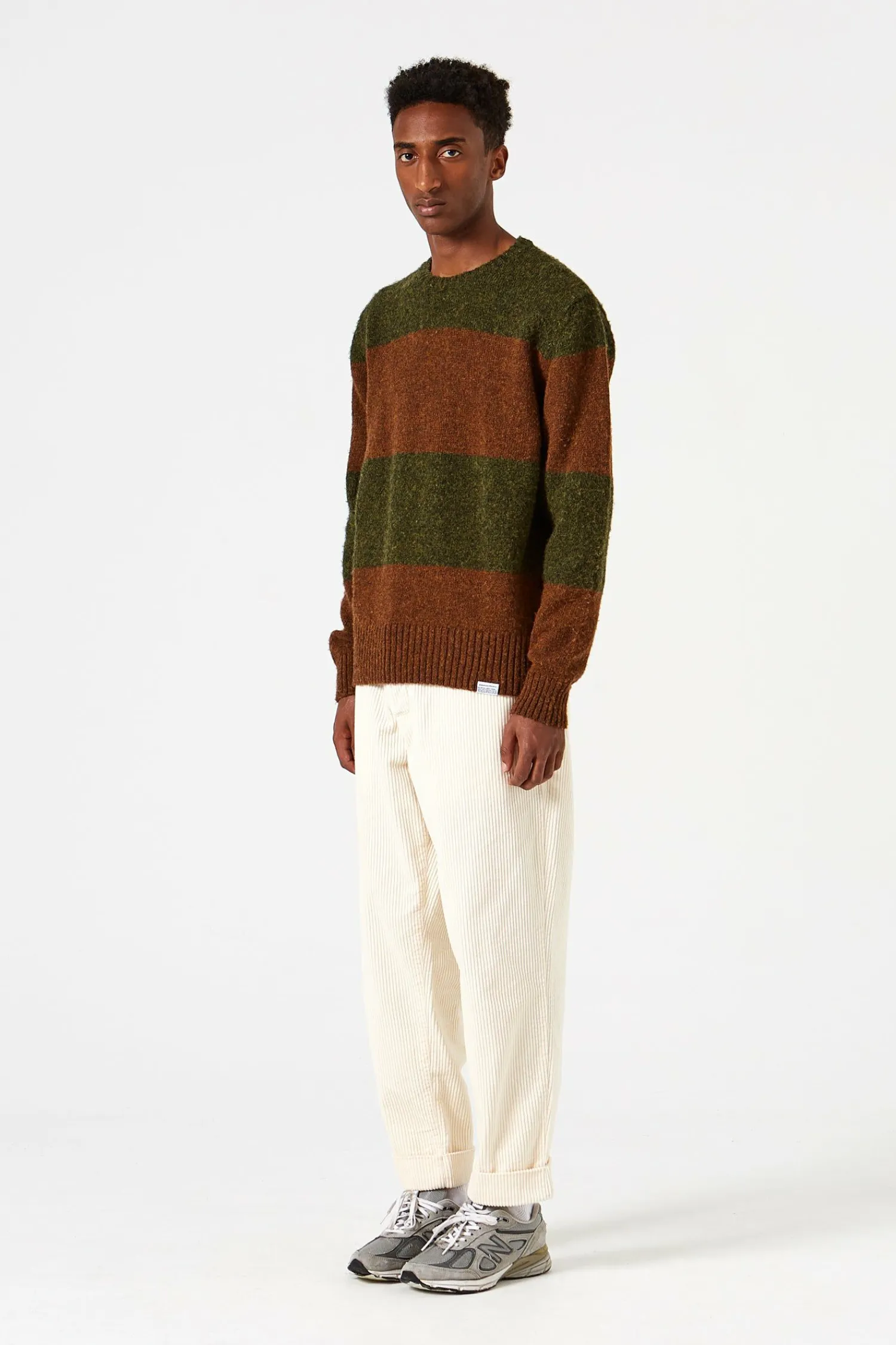 Hombre Edmmond Studios Stripes Sweater Plain Green