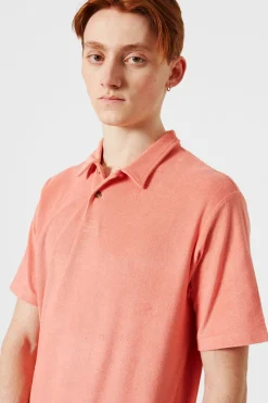 Hombre Edmmond Studios Terry Polo Plain Salmon