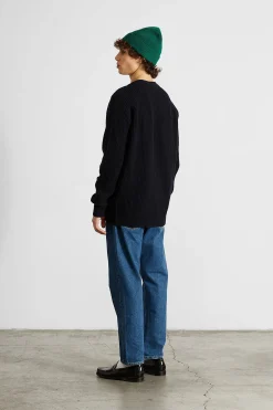 Hombre Edmmond Studios Upper Cardigan Plain Navy